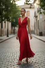 Gucci Red Long Elegant Dress – Luxury Designer Gown – New with Gucci Garment Bag