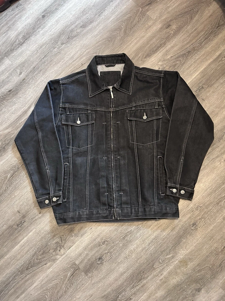 希少 FUBU denim jacket XL size FUBU Platinum Denim Jean Jacket Mens Size XL Gray Fab Albert
