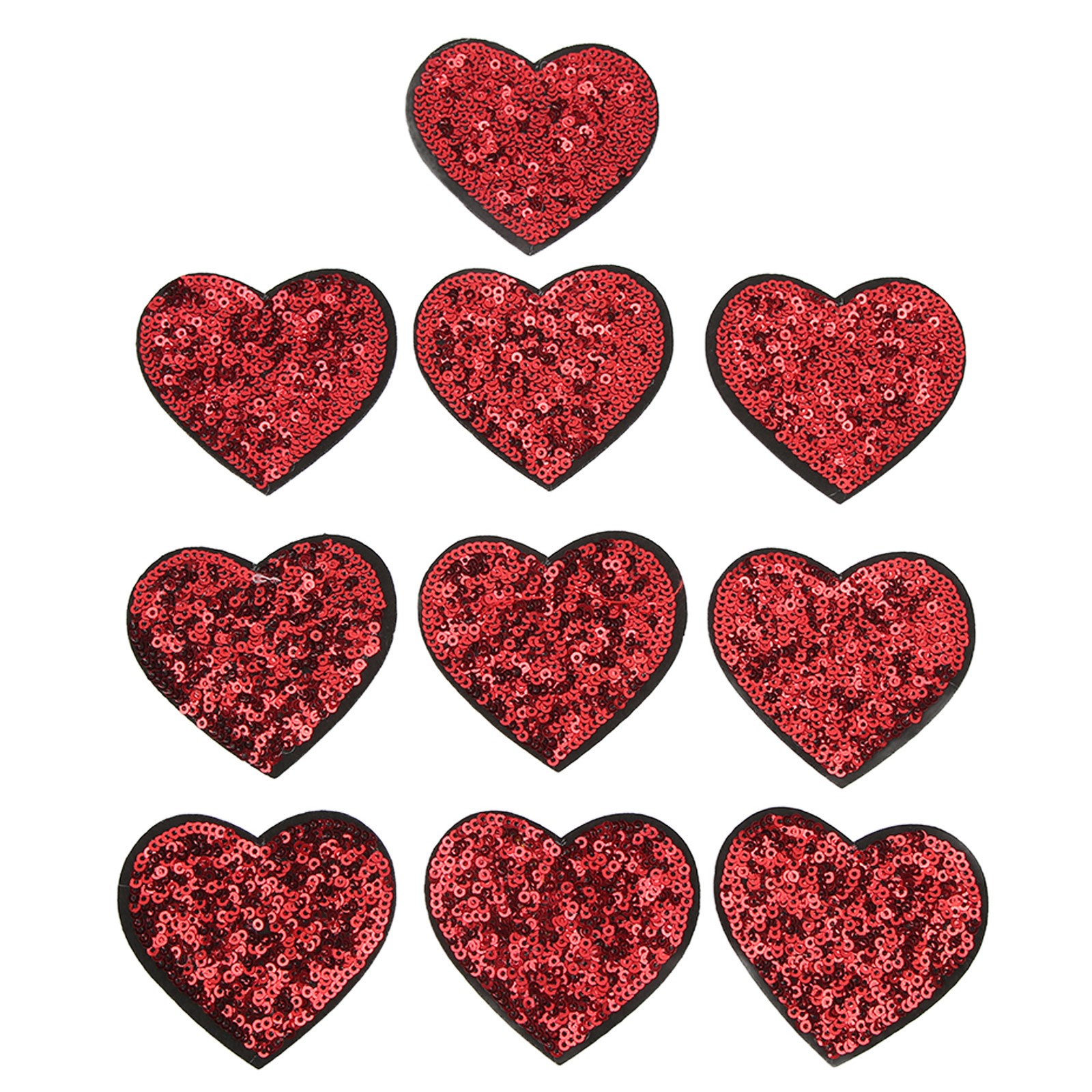 10PCS Red Heart Patch DIY Sewing Cotton Ironing On Patch Embroidered Applique