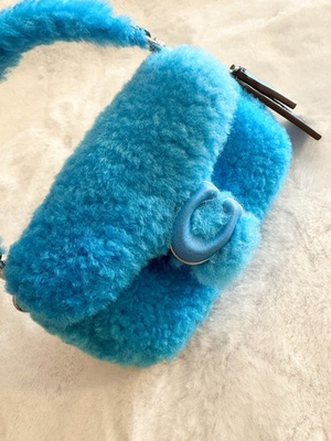 #ad COACH x Lil Nas X Tabby 12 Shearling 2 Way Bag CP940 Montero Blue Crossbody $99.00