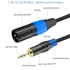 3.5Mm to XLR Balanced Cable, XLR Male to 1/8 Inch Mini Jack Cable Adapter Mon...