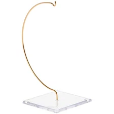 Plymor Wire Ornament Hanger Display with 3.25" Clear Acrylic Square Base, 6" H