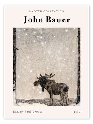 Poster Elk in the Snow, 1912 - John Bauer