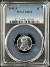 1943-S  1C  Lincoln Wheat One Cent  PCGS MS66  58318891