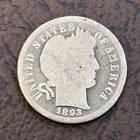 1893-S Barber Dime San Francisco 90% Silver Low Grade