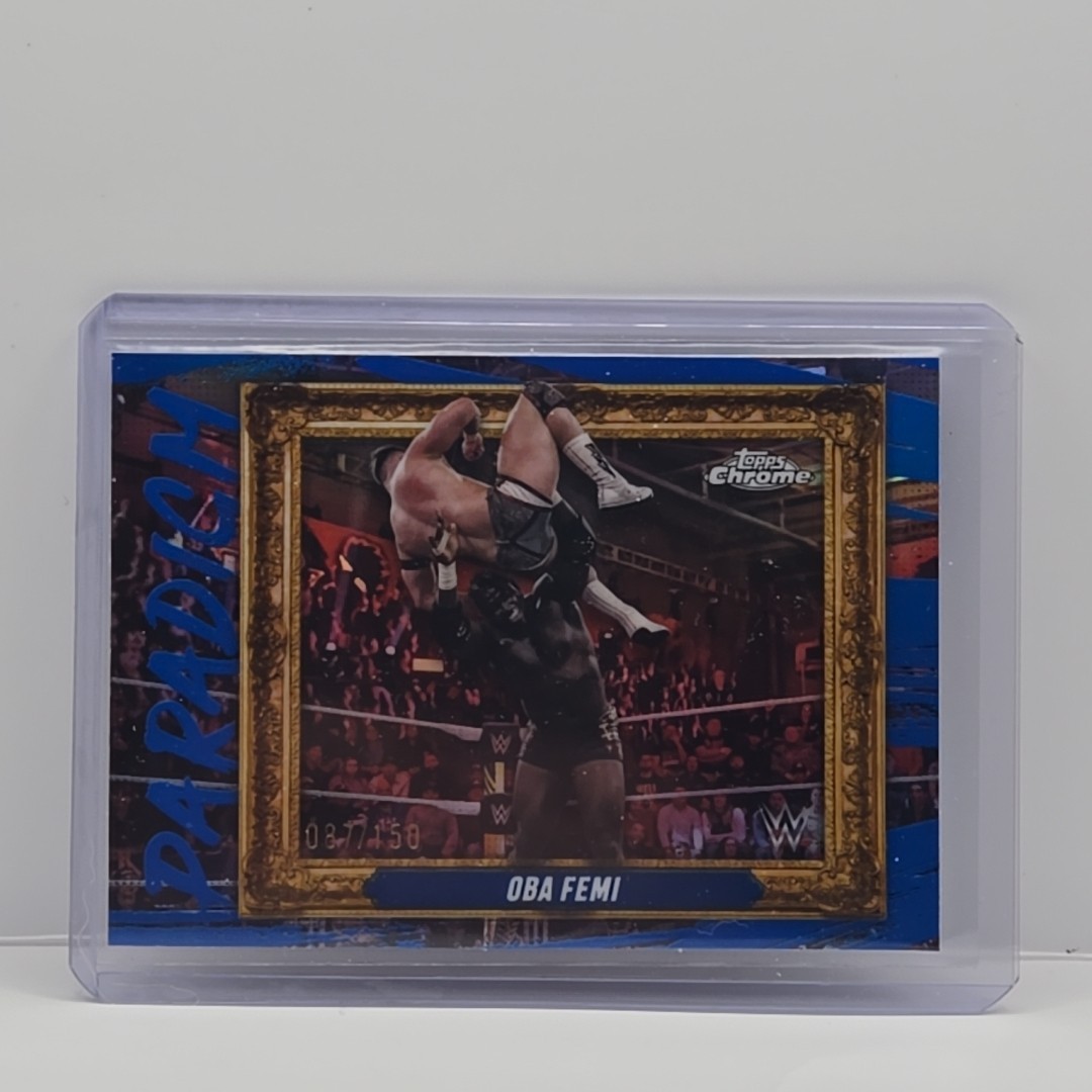 Oba Femi 2025 Topps Chrome Paradigm Blue Refractor /150 PAR-OFM WWE