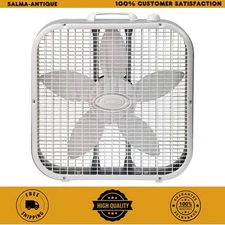 Lasko 20" Classic Box Fan with Weather-Resistant Motor, 3 Speeds - White