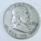 1952 D SILVER FRANKLIN HALF DOLLAR 90% SILVER CIRCULATED COIN FREE SHIP #7560