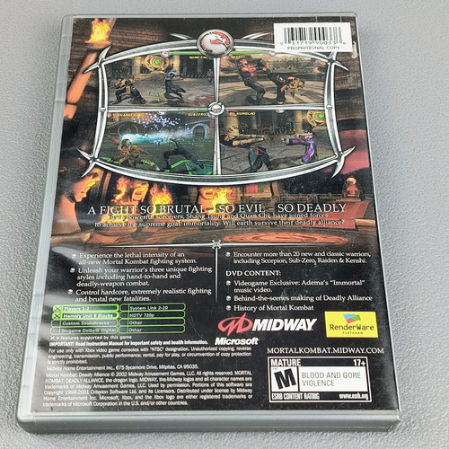 Mortal Kombat Deadly Alliance Microsoft Xbox Rare NFR Promotional Complete CIB - Picture 4 of 9