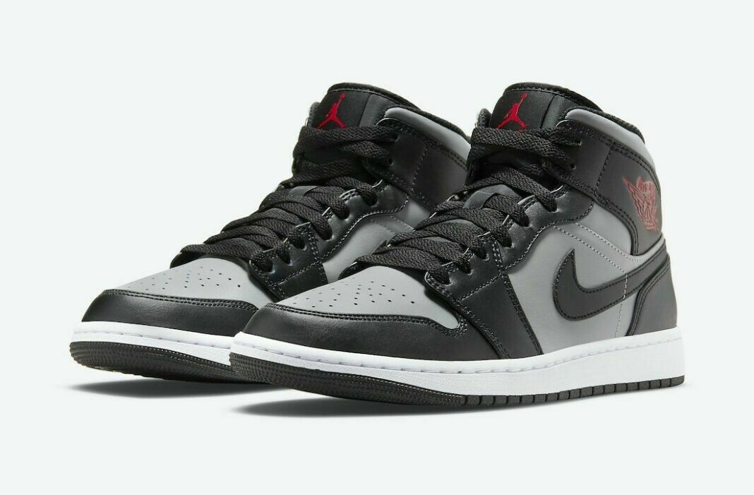 Air Jordan 1 Mid Men's Size 8 Black/Gym Red-Particle Grey Air Jordan 1 Mid Men's Size 8 Black/Gym Red-Particle Grey