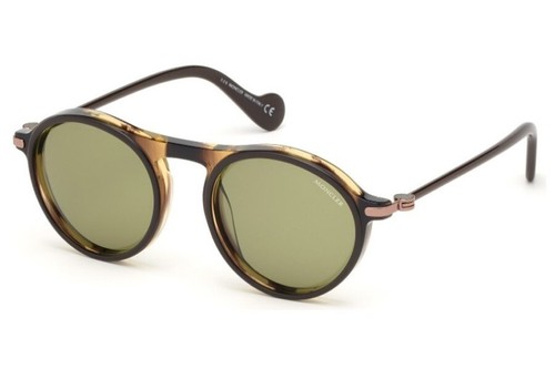 Moncler ML 0103 50N Brown Tortoise Round Aviator Sunglasses Frame 52-20-145 0103