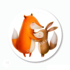 Adorable Fox Friends Party Favors Scrapbook Stickers Envelope Seals