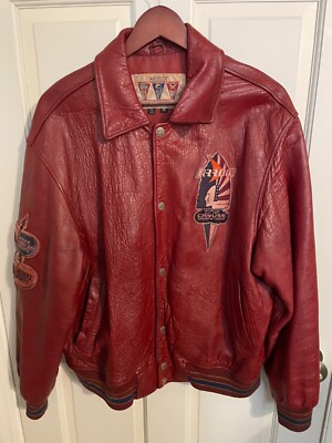 AVIREX CAYUSE ARROW SPORTS TEAM VARSITY JACKET BURGUNDY / XL | eBay