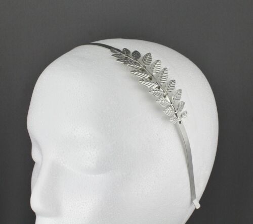 Silber Lorbeerkranz Blattkrone Blätter Stirnband Haarband Griechisch Toga Roman - Bild 1 von 8