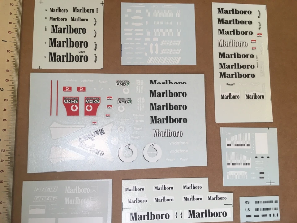 WATER SLIDE SILK SCREENED DECALS 1/43 SCALE FERRARI SPONSOR M43-1 - Image 3 of 3