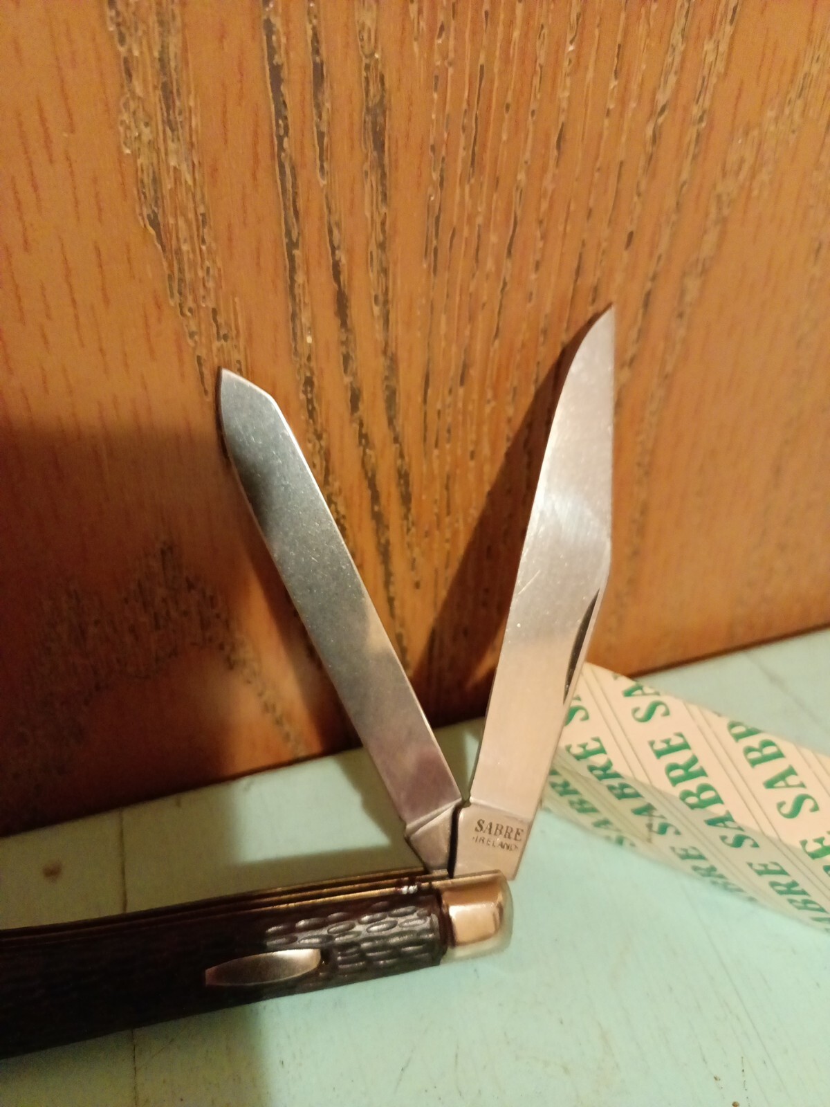 Vintage POCKET KNIFE by SABRE M20614 Two Blade Folding Pocketknife