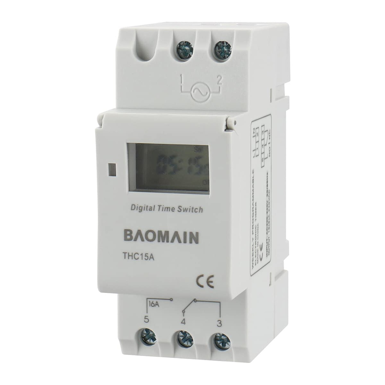 Baomain THC15A Digital LCD Power Weekly Programmable Timer Switch AC ...