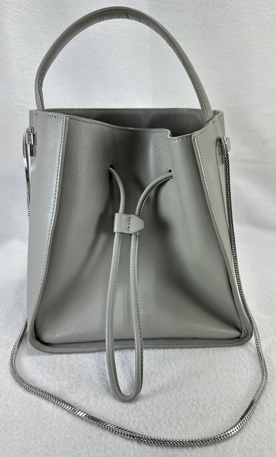 3.1 Phillip Lim Gray Small Soleil Bucket Drawstring Metal Strap eBay