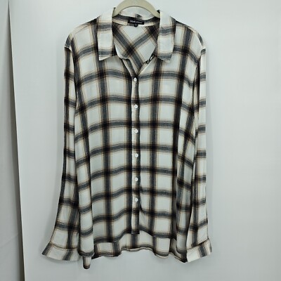 Dear John Shirt Size Large Button Up Long Sleeve Roll Tab Tunic