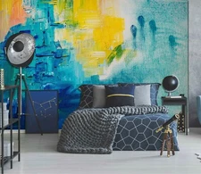 3D Blue Watercolor 34454NA Wallpaper Wall Murals Removable Wallpaper Fay