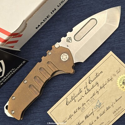 Medford Praetorian T LEFT HANDED Tanto CPM-S45VN Blade Bronze