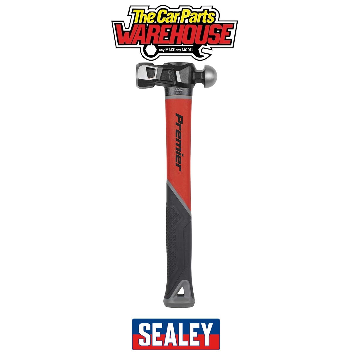 Sealey BPHG32 Premier Ball Pein Hammer with Fibreglass Shaft 32oz