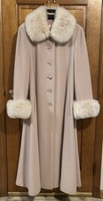 Regency/neiman Marcus Cashmere Swing Coat With Fox Trimmed Collar And Cuffs