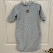 VTG Walt Disney Baby Mickey Baby Pluto Blue Infant Sleep Sack 0-6 Mon Fleece
