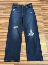 Women's Levis Ribcage Straight Ankle Super High Rise Blue Denim sz 29x27