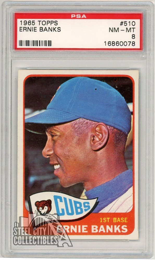 Ernie Banks 1965 Topps Card #510 PSA 8 NM-MT (078)