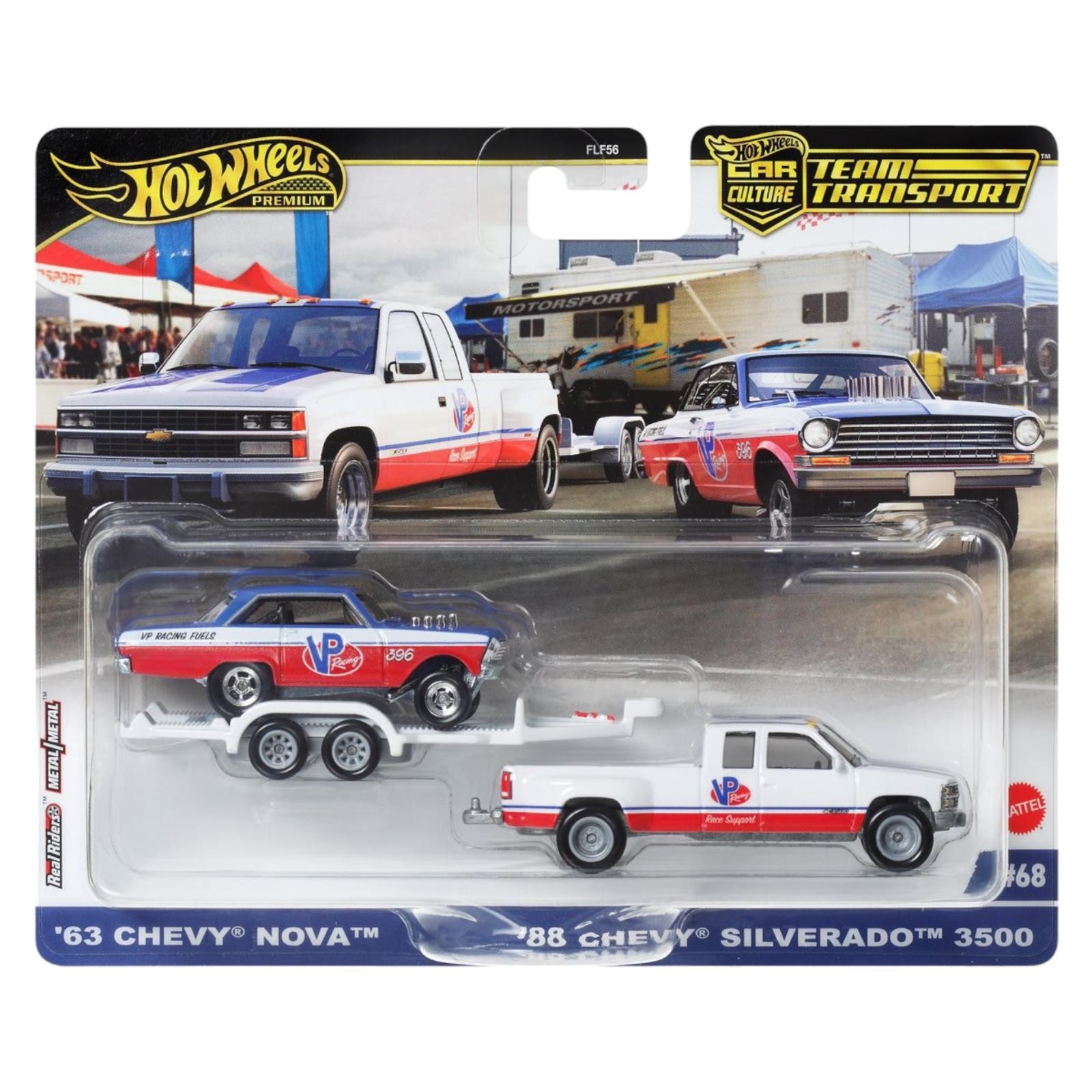 1:64 Hot Wheels Premium 2024 Team Transport 1963 Chevy Nova + 1988 Chevy Silvera