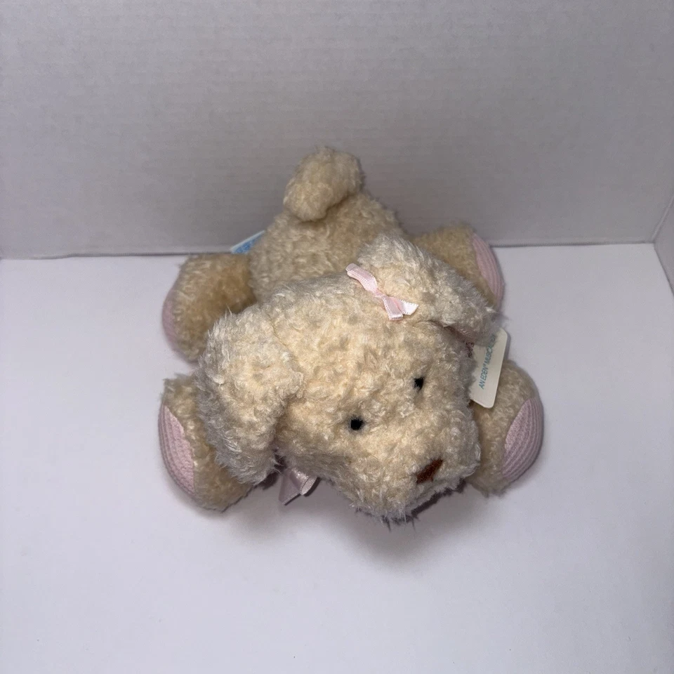 Винтажная музыкальная 8-дюймовая плюшевая голова Eden Puppy Dog Wind-Up движется вафли вязаные лапы - Изображение 3 из 4