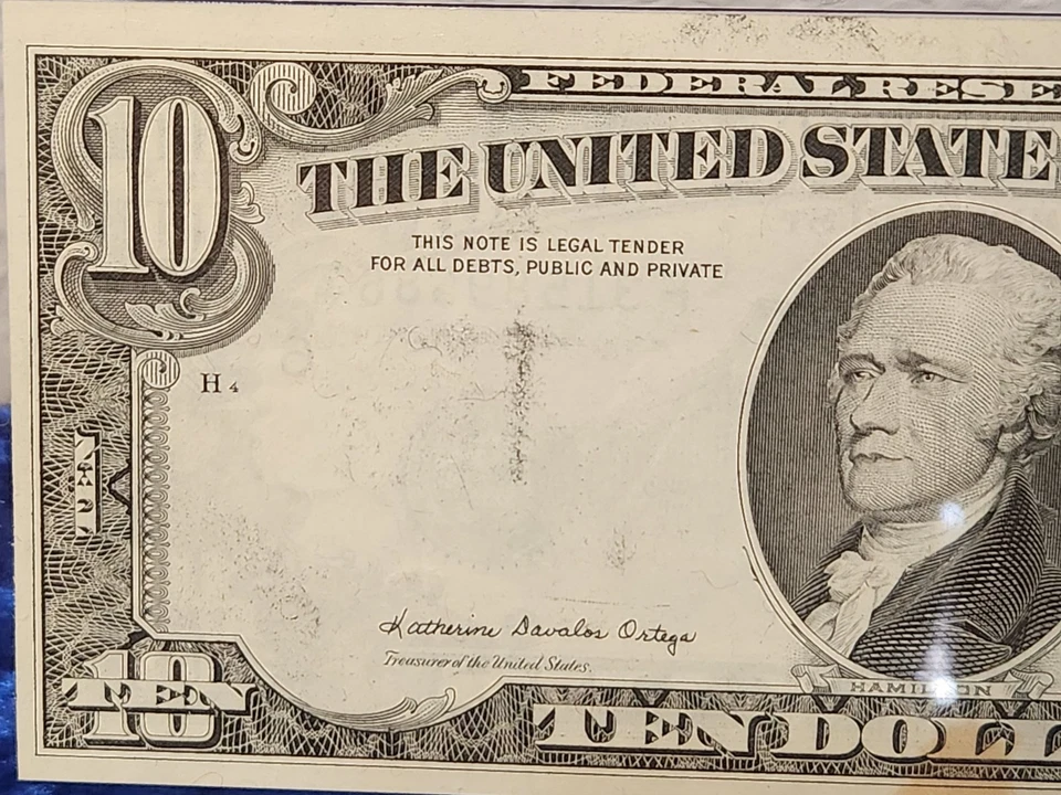 $10 11981A Federal Reserve Ten Dollar Note ~ Overprint on Back Error PMG 40 XF - Image 4 of 4