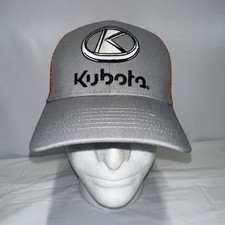 K - Products Kubota Gray / Orange Adjustable Strap Trucker Ball Cap - NEW