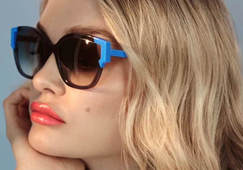 NEW FACE A FACE SPLIT 2 COL 203 CRYSTAL BLUE/GREY GRADIENT LENS SUNGLASSES 53-20 - Image 2 of 4