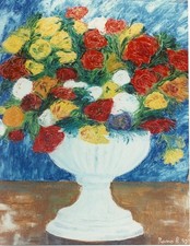 quadro olio su tela "Vaso di fiori" cm 40 x 50  pezzo unico