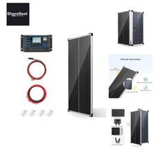 Pannello Solare 100W Bifacciale 12V Monocristallino Kit Pannello Solare 100 Watt Solare...