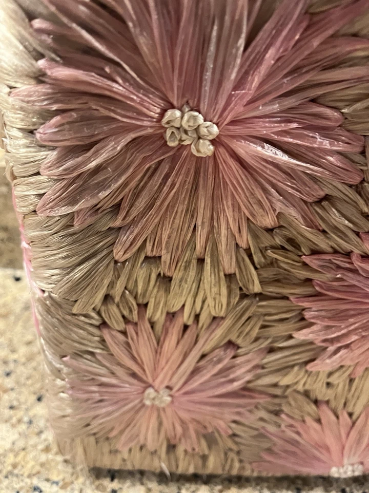 Vintage Kate Spade Cabo Straw Pink Floral Bag - Image 3 of 4