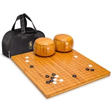 Yellow Mountain Imports Bamboo 0.8-Inch Reversible 19x19 / 13x13 Go Game Set Boa