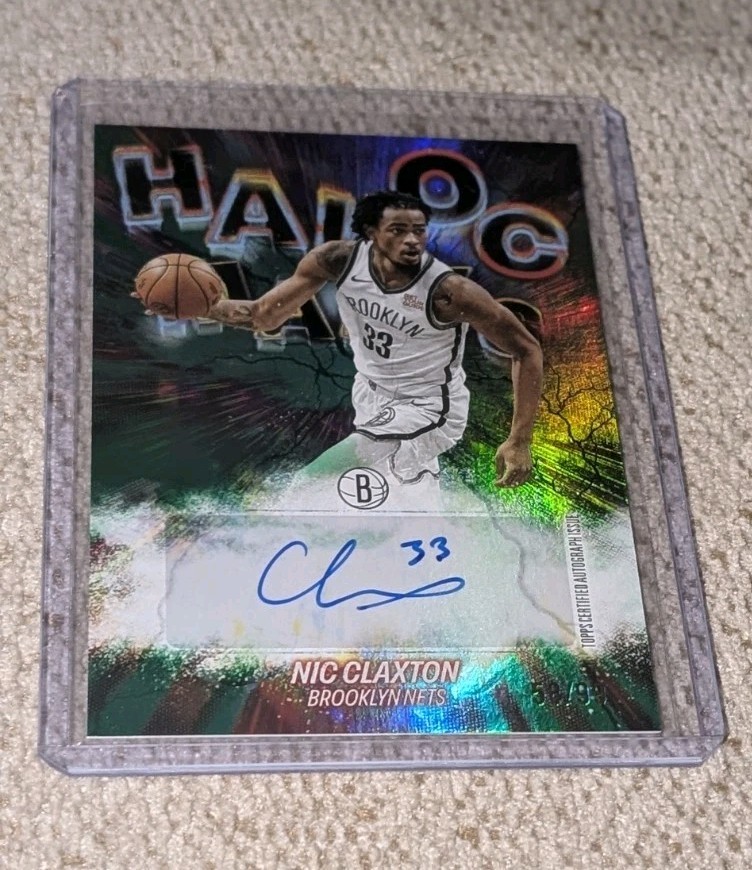 2025-26 NIC CLAXTON TOPPS HAVOC GREEN RAINBOW AUTO /99 (NETS) #HM