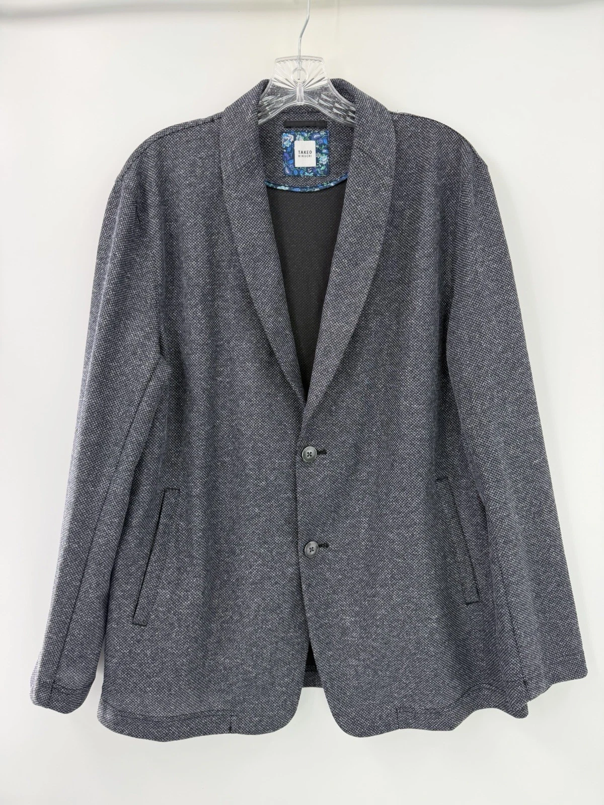 TAKEO KIKUCHI Men’s Unconstructed Unlined Blazer Jacket Blue Size 3 Medium EUC
