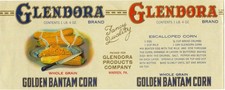 Glendora brand Golden Bantam Corn Can label