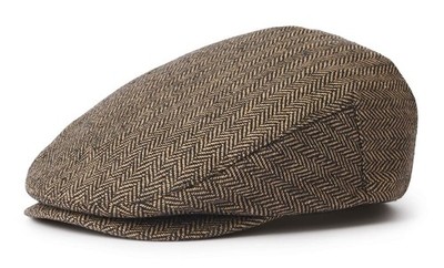 Men's Hooligan Cap Medium Brown/Khaki   Short-Brim with Front Snap
