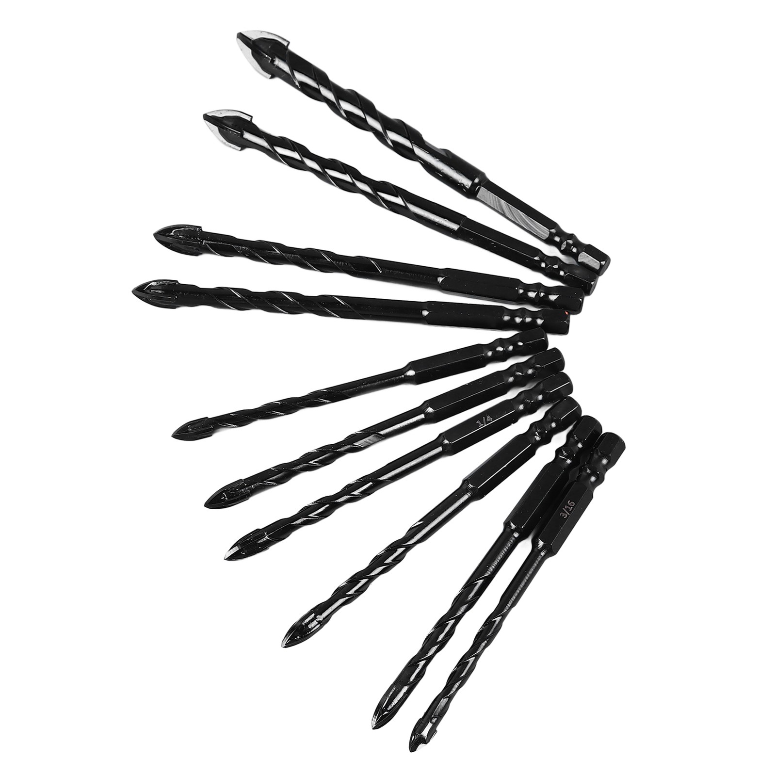 10PCS Concrete Drill Bit 1/4 Inch Hex Shank Wet Dry Drilling Bits For