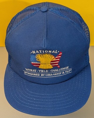 Vintage National Wheat Yield Challenge Hat - Snapback Trucker Cap - Farming Farm