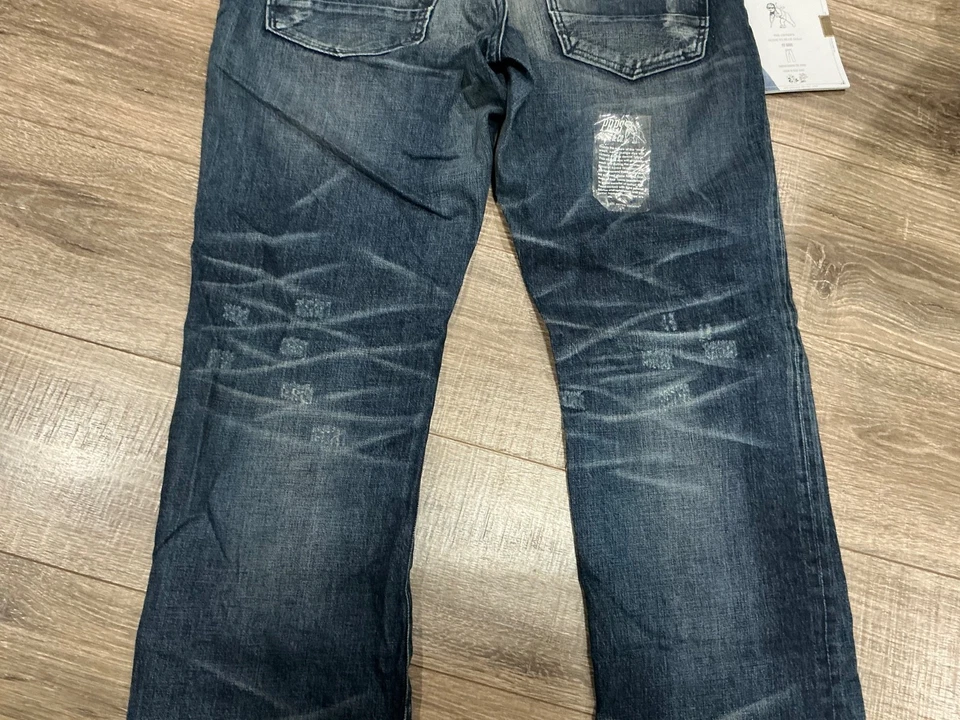 Новые мужские джинсы PRPS Barracuda искусственно состаренные джинсы индиго размер 36x32 $275 (A28) - Изображение 3 из 4