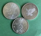 Lot of 3~Sunshine Minting *Silver Eagle* (x2) w/ Toning & (1) SMI~1 Troy oz .999