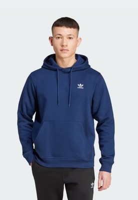 adidas Men Originals Trefoil Essentials Pullover Hoodie Blue IY4929 Unisex Large