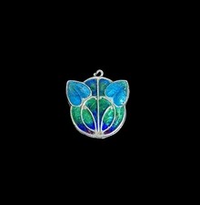 LIBERTY & CO ART NOUVEAU SILVER ENAMEL PENDANT CYMRIC ARCHIBALD KNOX 1908