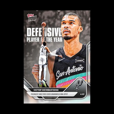 2025-26 Topps Now Victor Wembanyama Defensive Player of the Year DPOY Base Card